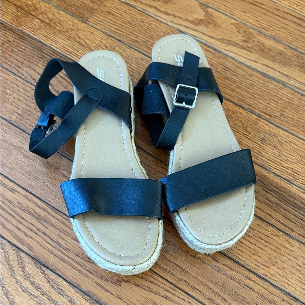 Soda Black Espadrille Sandals
